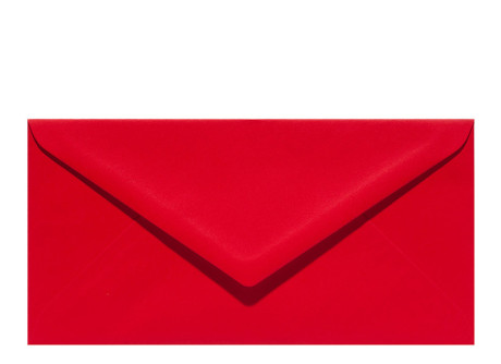 Umschlag im Format DL (220 x 110 mm), red