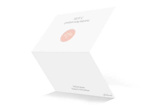 Taufkarte, Motiv Pure Origami, Aussenseite, Klappkarte A6, Farbversion: apricot