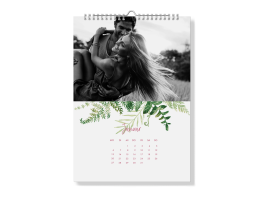 Wandkalender "Greenery" A4 mit Spiralbindung altrosa