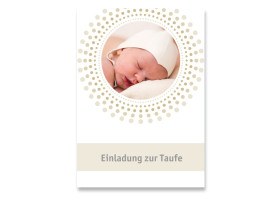 Taufkarte Dolores/Dominik (Postkarte mit Foto) Beige